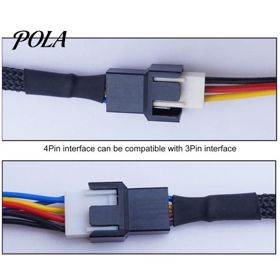 Cooling Fan Cable 4Pin Computer Adapter 4-in-1 CPU Tinned Copper Cooler Patch Cord Accessories