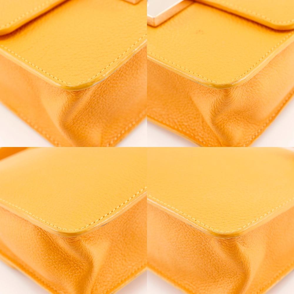 Jimmy Choo 2WAY Mini Shoulder Handbag Yellow Calfskin Women Used