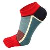 Men's Thin All-Cotton Five-Toe Low-Cut Crew Socks: Sweat-Wicking, Anti-Odor, Anti-Friction, Color-Blocking Design