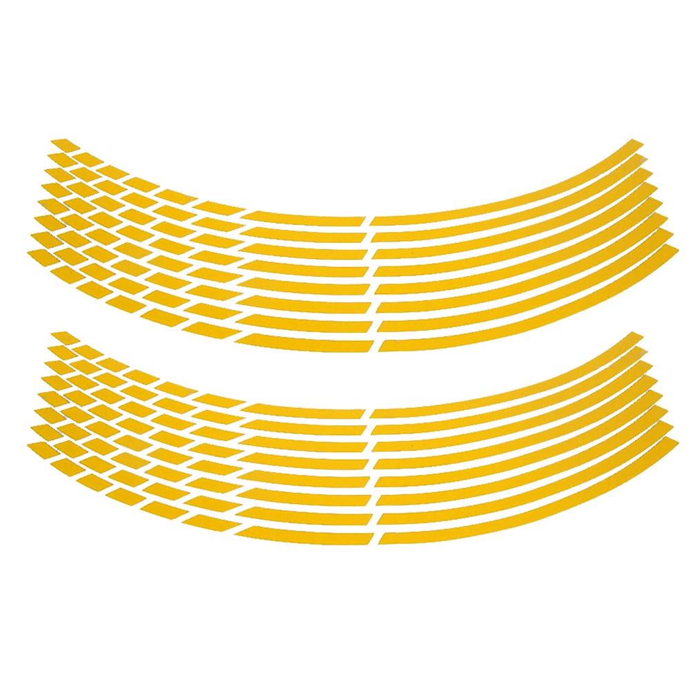 16 Stück Fahrrad Motorrad 16 18 Zoll Reflektierende Radstreifen Aufkleber Dekoration Zubehör(Gelb)