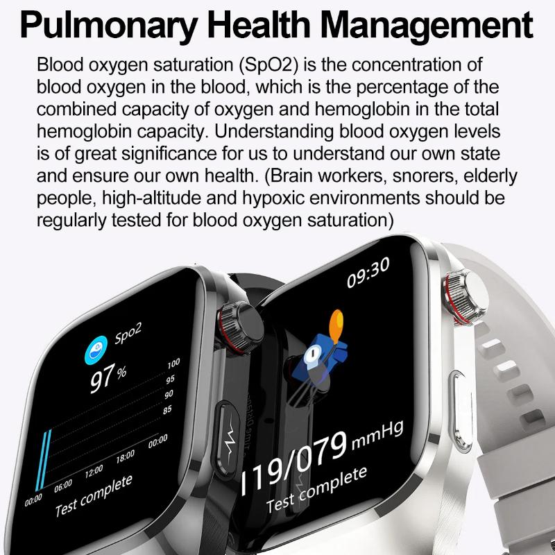 2025 New High-end Laser Detection Health HD Smart Watch Men ECG+PPG Precise BP Fat Uric Acid Call Sports Pulse Tracking Watche