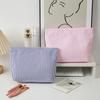 Modern Striped Polyester Toiletry Bag With Breathable Design For Travel And Daily Use