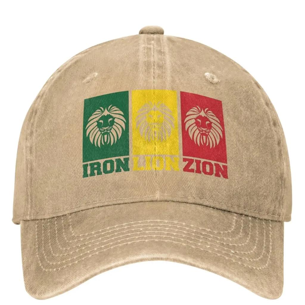Iron Lion Zion Baseball Cap Classic Print Outdoor Sports Sunscreen Washed Trucker Hat Unisex Men Fashion Custom  Baseball Caps