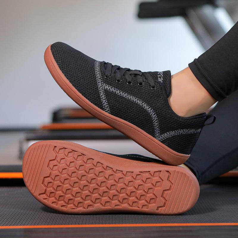 Unisex Wide-Toe Barefoot Shoes with Fly-Knit Upper and Soft Sole for Casual Walks
