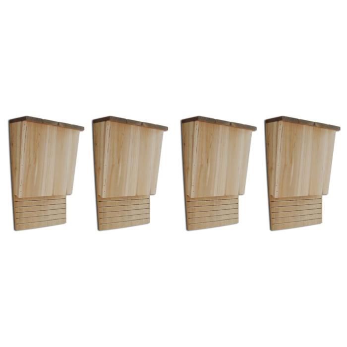 VidaXL Bat House 4 Pcs 22 X 12 X 34 Cm Wood