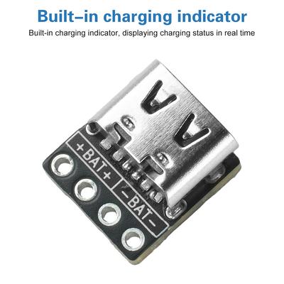 5pcs Mini Type-C Lithium Battery Charger Board 5V Input 500mA/800mA TP4057/BQ25170 Chip 4.2V Charge Regulator With LED Indicator