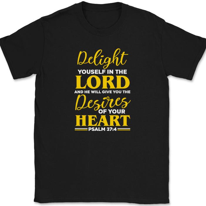 

Delight Yourself In The Lord T-Shirt Christian Religious Jesus Pride Faith Tee S
