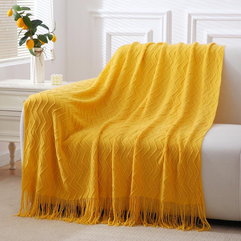 

Nordic Knitted Tassel Decorative Sofa & Bed Throw Blanket 127x180cm (510g)