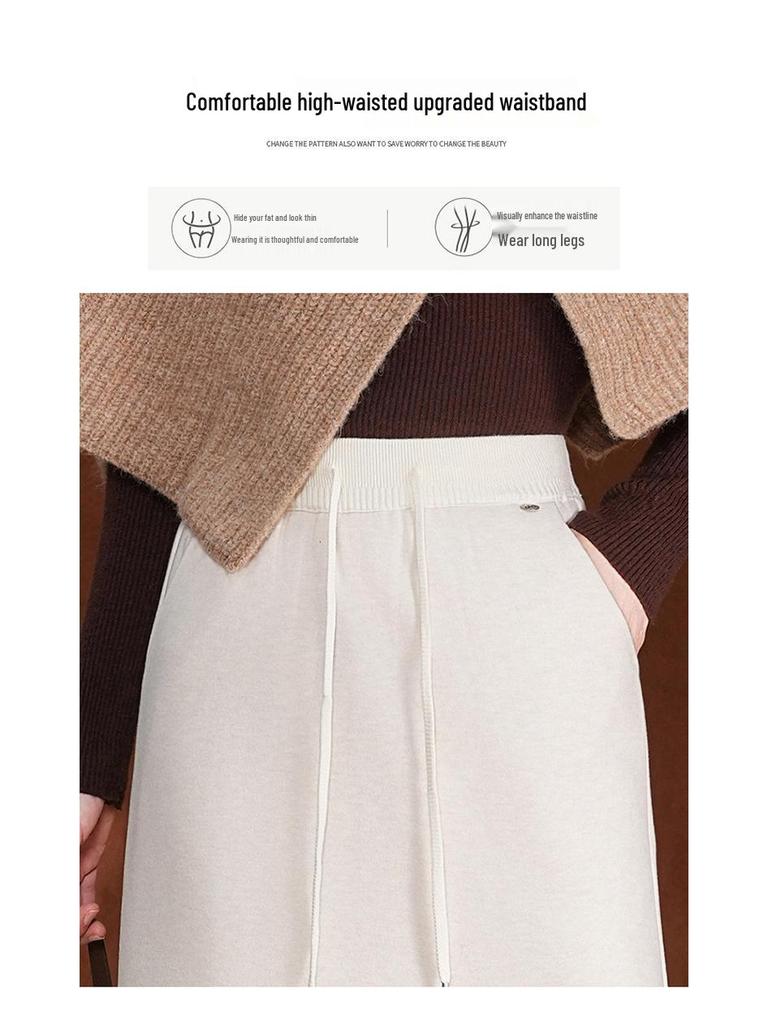 Jupe Midi Amincissante Taille Haute Doublée de Polaire - Style Hiver 2025