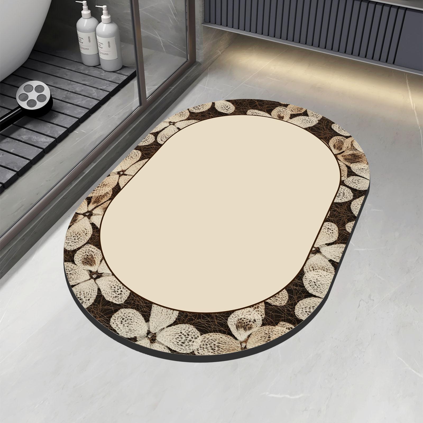 

Ретро Роскошные Коврики для Ванной Комнаты Нескользящий Коврик для Душа и Ванны Впитывающие Напольные Коврики для Ног Быстросохнущие Коврики для Туалета Ковер Придверный Коврик Моющийся 40cmx60cm