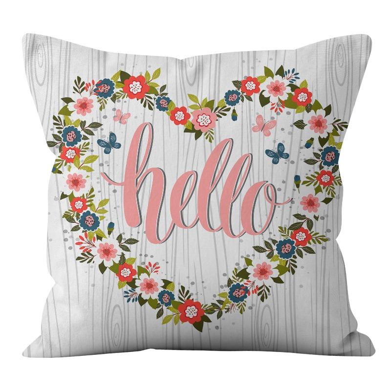 New Digital Printing Spring Theme Pillow Cover Home Sofa Pillow Cushion Cover