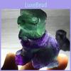 Unique Natural Colourful Fluorite Quartz Crystal Dog Hand-carved Healing Home Decor Piece