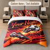 Soccer Theme Custom Text Or Name 3Pcs Bedding Set 1 Flat Sheet & 2 Pillowcases Personalized Home Bedding