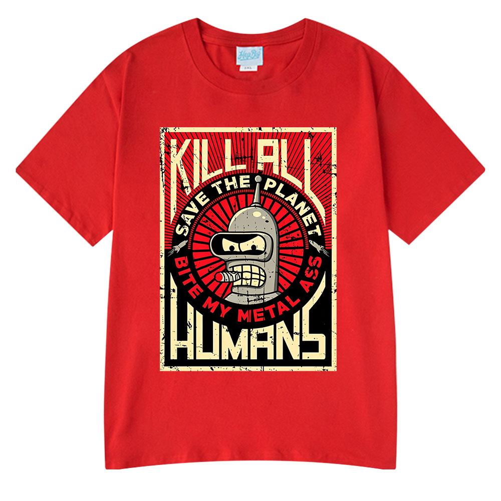 Funny Save The Planet Kill All Huunisexs Graphic Print T Shirt Unisexs Unisex Fashion Short Sleeve Tshirt Oversized Cotton Tshirts