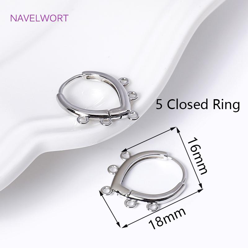 

18K Gold Plated French Hoop Earring Clasps with 5 and 7 Closed Rings For Jewelry Making DIY Tassel/Pearls Earrings Accessories 2 pieces