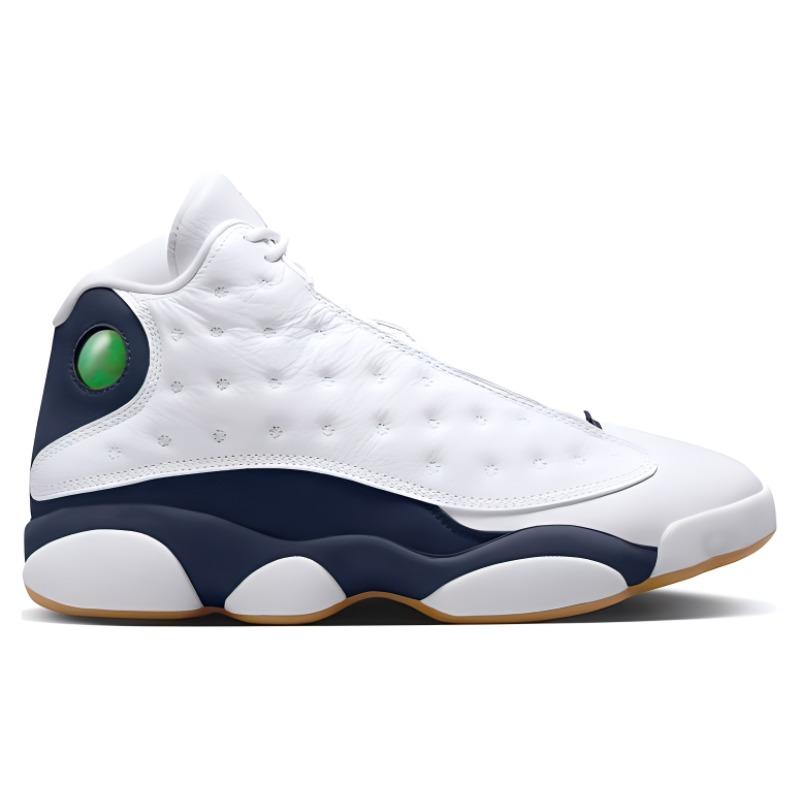 Air Jordan 13 Retro Midnight Navy Unisex Spor Ayakkabı Mavi Beyaz Sakız-Açık Kahverengi 414571-140
