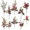 Christmas Pine Needles Pine Cone Cuttings DIY Decorative Berries Flower Branches Decorative Christmas Simulated Plants