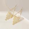 European and American Multi-Layer Hollow Metal Geometric Tassel Earrings