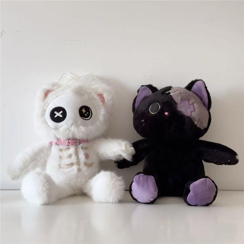 Skeleton Cat Cyberpunk Led Face Plush Animal Stylable Fur Design Home Creative