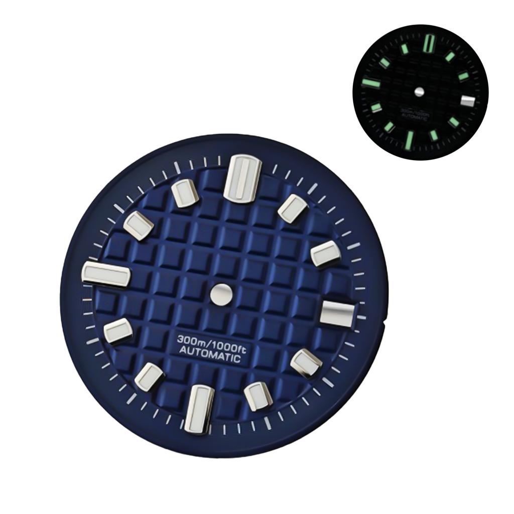30mm No Logo Dial Fresh Small Square Green Lume Dial Compatible with Japanese NH34 NH35 NH36 Movement Watch Accessories DIY