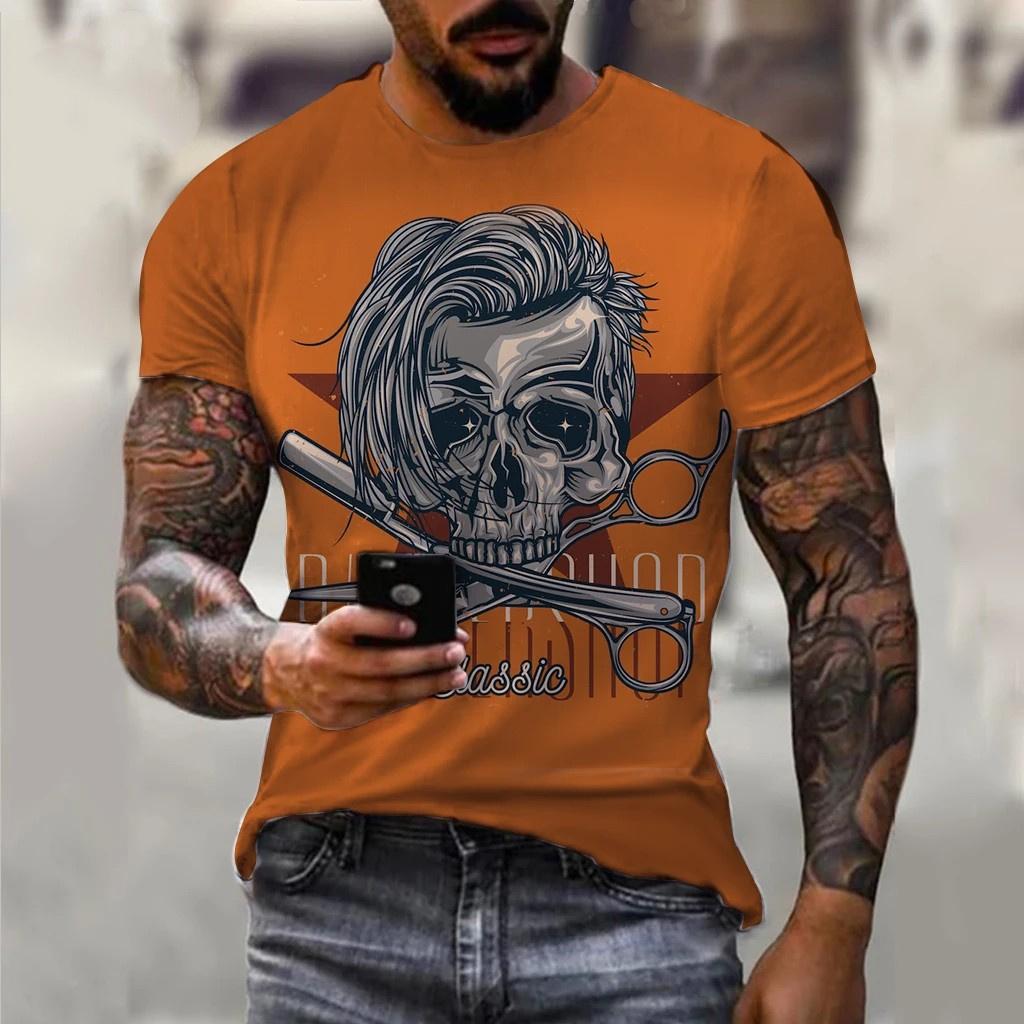 Funny Barber T Shirt For Mens Fashion Short Sleeve Uniform Tops Hip Hop Trend Harajuku Pullover Casual O-neck Oversized T-shirts