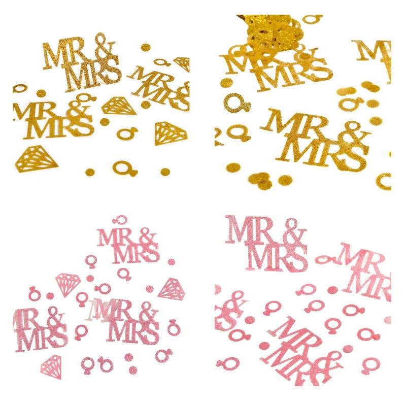 Wedding Rings Confettis for Wedding Decoration Glittering Wedding Table Confettis for Bridal Showers Engagements