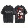 Kurumi Tokisaki Date A Live Gothic Dress Back Print Washed Crew Neck Short Sleeve Women And Men Comfortable T-shirt