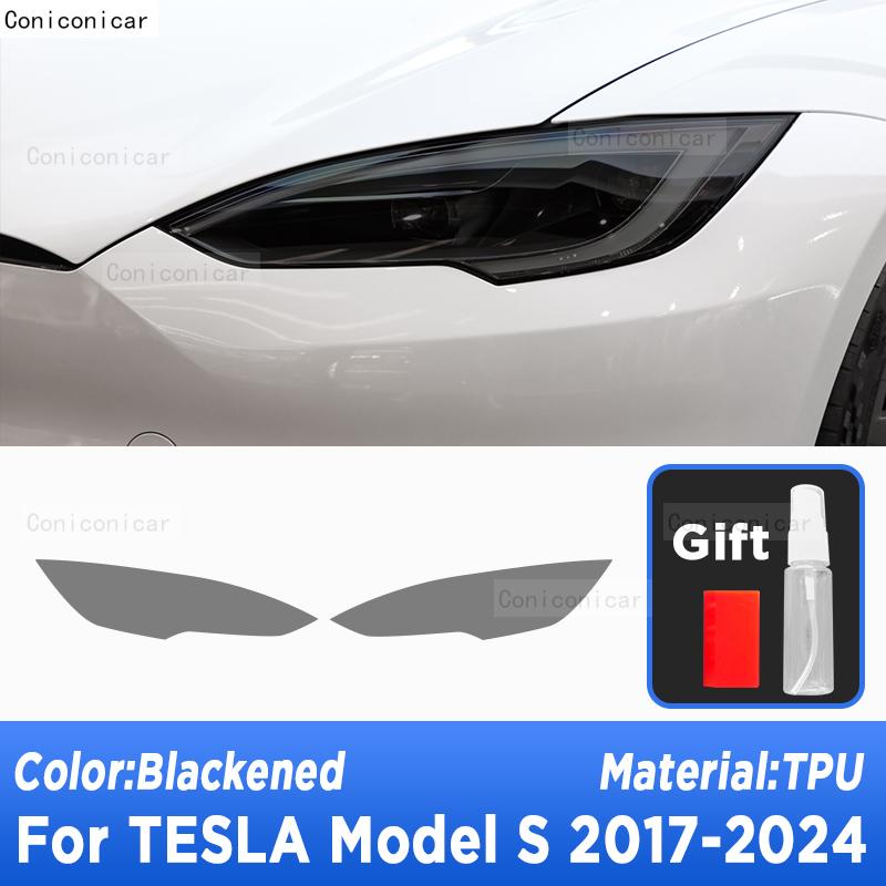 

For TESLA Model S 2017-2024 Car Exterior Headlight Anti-scratch TPU PPF Protective film Anti-scratch Repair film Accessories A