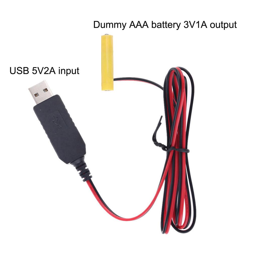 Universelles 3V LR03 AAA Dummy-Batterie-Eliminator USB-Netzkabel, 2 Stück 1,5V Batterie-Ersatzadapter