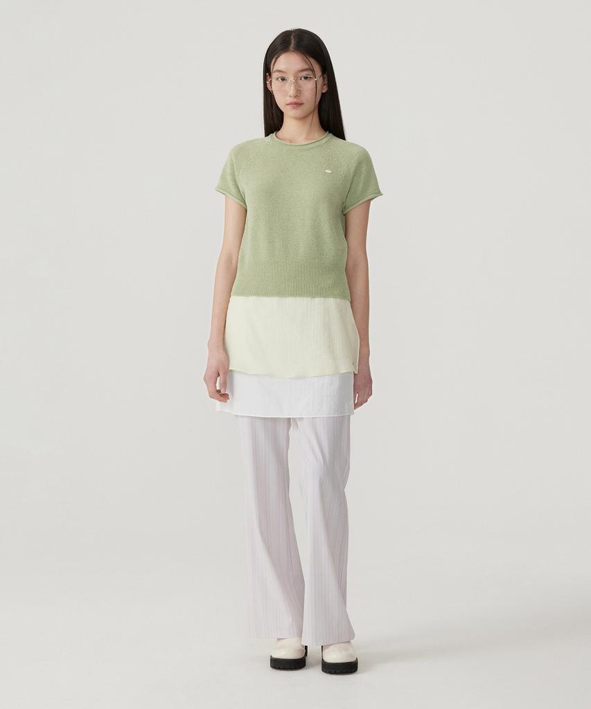 COVERNAT WOMAN Boucle Raglan Half Knit Lime