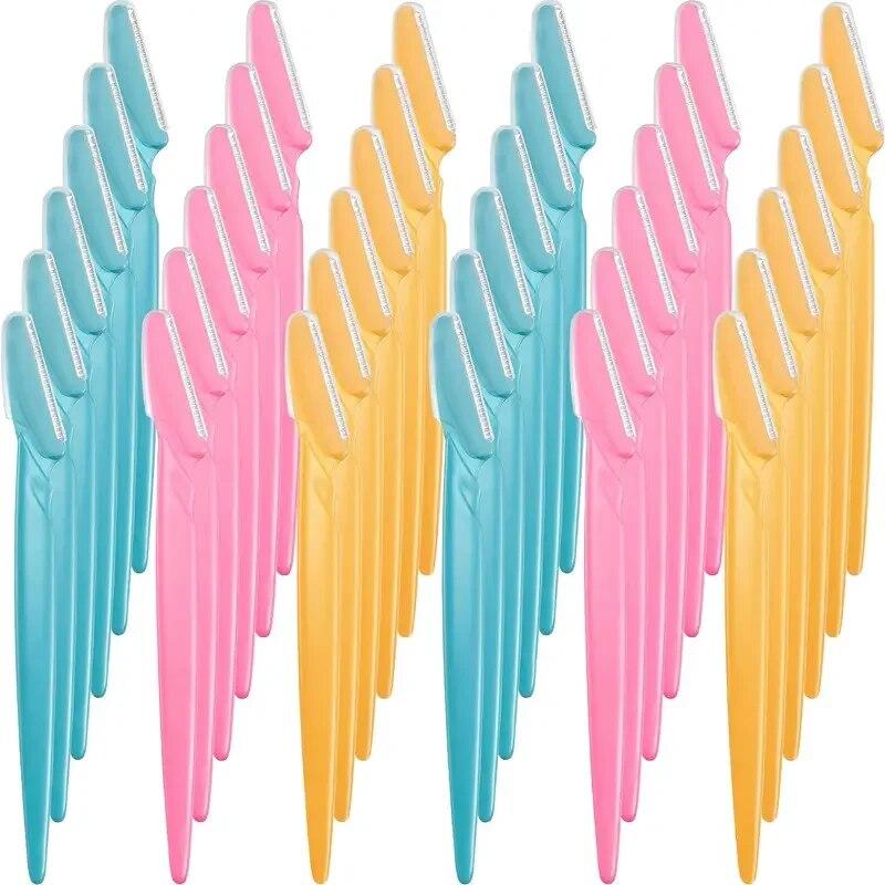 

36 шт. бритва для бровей многоцелевой отшелушивающий дермапланирующий инструмент формирователь бровей бритва для лица для женщин мужчин с прецизионной крышкой красный