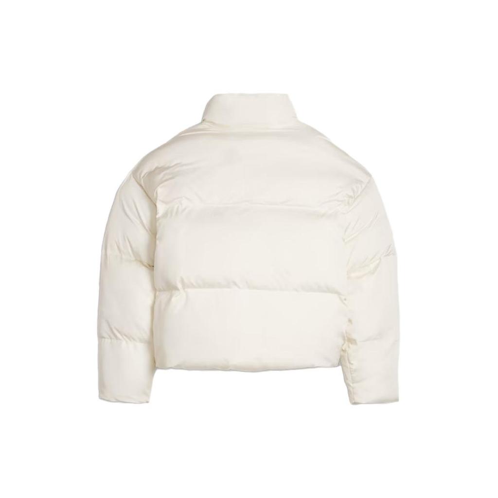 Puma Classics Oversized Puffer Jacket Solid Color High Neck Zipper Short Sleeve Down Jacket Women jackets White 621693-66