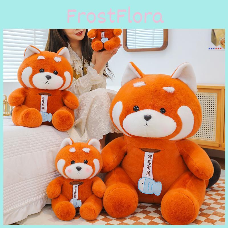 Raccoon Plush Cartoon Toy Orange Furry Stuffed Animal Children Birthday Gift