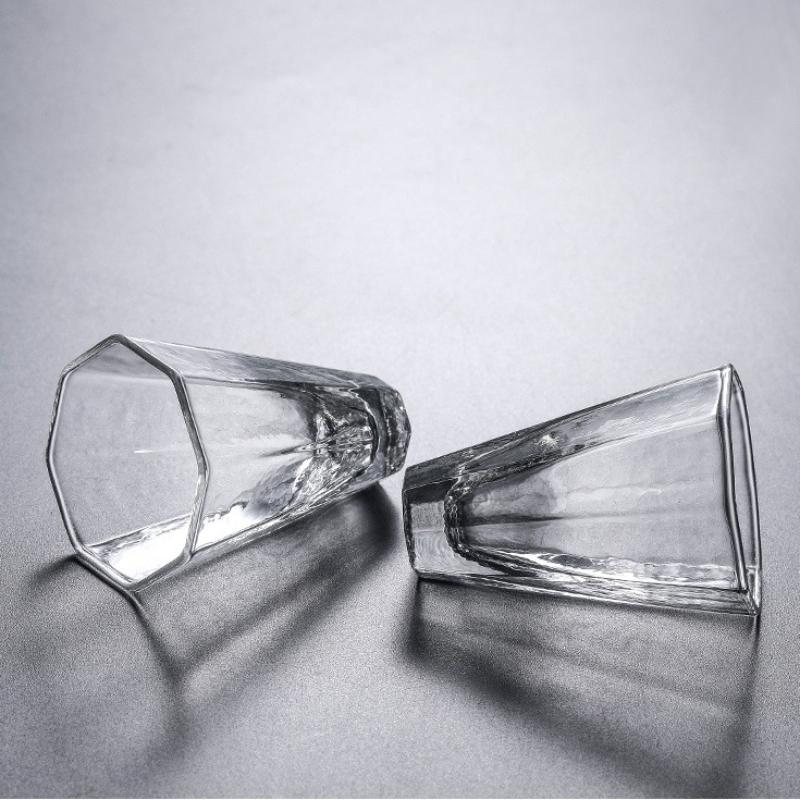 Japanese Style Glass Tea Cup 50ML,Handmade Sake Cup,Bar Whiskey Tasting Glass,Transparent Liquor Drinking Glass,Elegant Cup