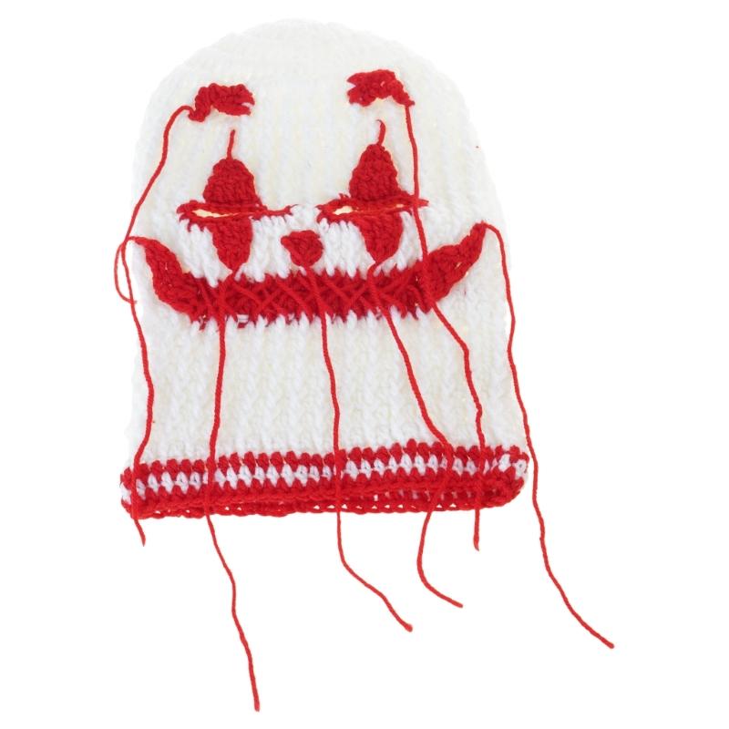 Fun Ghost Balaclava Men Costume Hats Halloween Gift Warm Soft Bucket Hat Halloween Gift Warm Soft Balaclava Hat