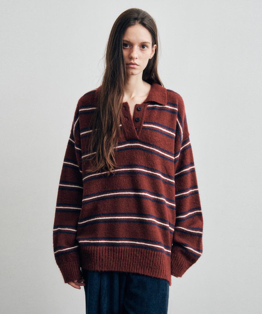 CITTA Wool Mohair Stripe Long Sleeve Knit_Ctk235(4Color)