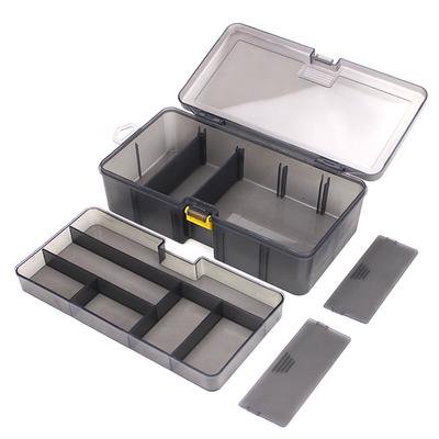 2 Layers Detachable Fishing Tackle Box Adjustable Fishing Bait Boxes Organizer Fishing Accessories For Artificial Bait