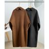 Loose cocoon camel fleece coat women's retro simple atmosphere loose and thin woolen coat
