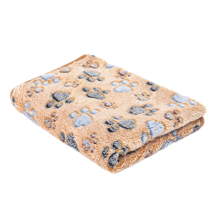 Soft Fluffy High Quality Pet Blanket Flannel Dog Sleeping Blanket Paw Print Pattern Pet Mat Warm Comfortable Blanket for Cat Dog