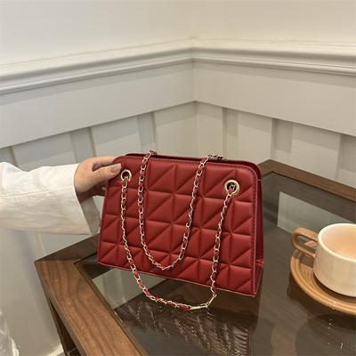 Borsa a tracolla a rombi da donna 2025 nuova alla moda versatile di nicchia ins borsa a spalla messenger piccola quadrata