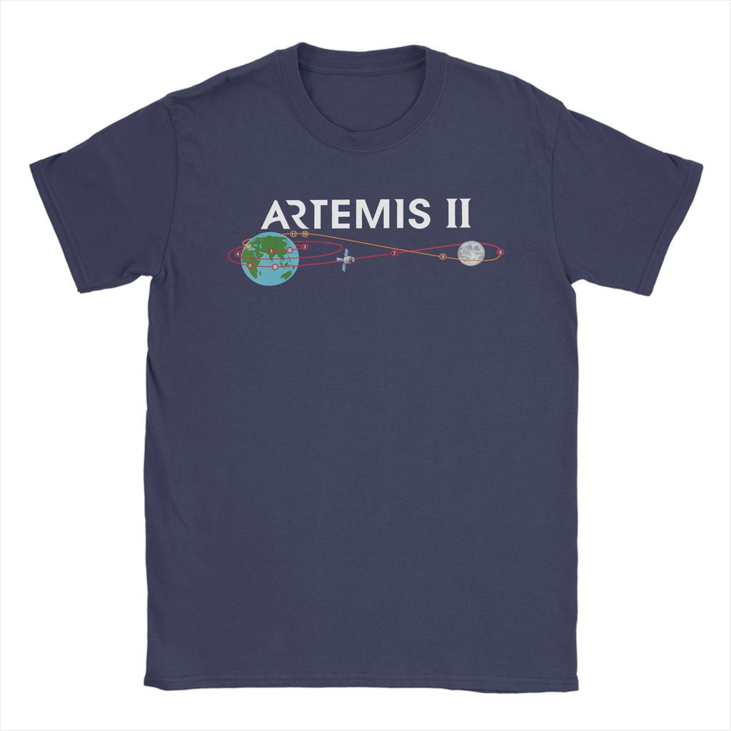 Artemis Route Map SLS Rocket Launch Mission To The Moon TShirt T Shirts Short Sleeve YK Fun Tops Summer Cotton Clothing