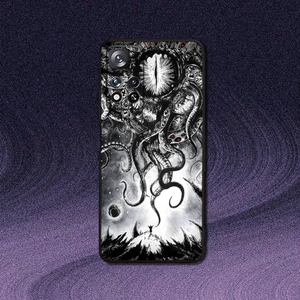 

Cthulhu Mythos Squidward Phone Case For Samsung S 25,24,23,22,30,21,10,9,Ultra,Plus,Lite,FE,4,5G Black Soft Case Samsung S25