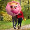 1pc Cappuccino Heart Themed Umbrella, 8 Rib Frame,Automatic Opening 3 Fold Umbrella, Lightweight and Durable Couple Umbrella-110