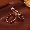 Small niche design, exaggerated personality, big flower index finger ring style, high-end scarf buckle, trendy opening ring for women