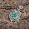 Green Onyx Gemstone Jewelry, 925 Solid Sterling Silver Pendant, Handmade Appealing Silver Jewelry, Boho Onyx Pendant For Gift