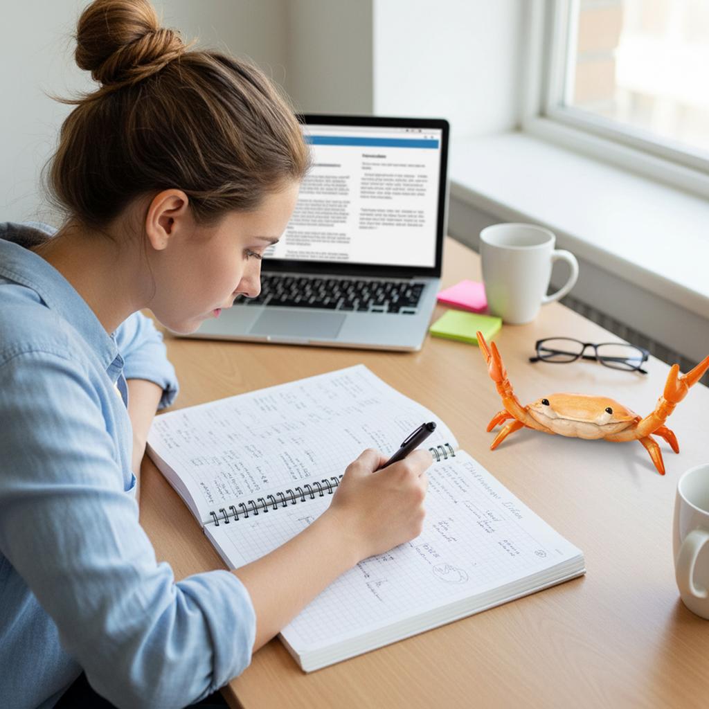 Cute Crab-Shaped Pen Holder Decorative Sculpture Sturdy Desktop Accessories Novelty Stand for Office Home Study Desk Tabletop