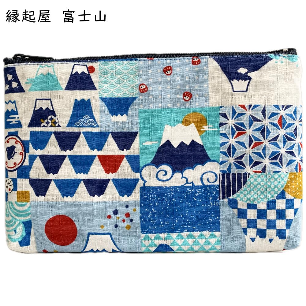 Made In Enkiya Fuji Flat Light 19 X 055000100 Kyosuke, Japan, Mt. Pouch, Small, Blue, Approx. 12.5 Cm,