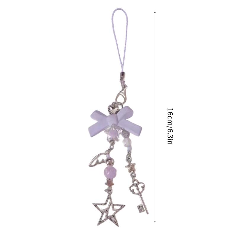 Sweet Phone Chain Strap Lanyard Bowknot Butterfly Pendant Phone Charm Hanging Decoration Cute Phone Accessories