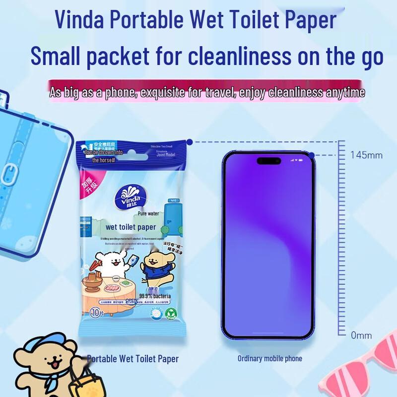 Vinda Spülbares feuchtes Toilettenpapier