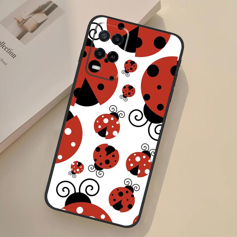 Ladybug Beetle Case For Oppo A76 A96 A16 A17 A18 A60 A80 A40 A38 A58 A78 A98 A94 A74 A54 A15 A57 A77 A5 Pro